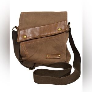 Sechunk Canvas Shoulder Crossbody Bag Purse Messenger Bag Brown Medium